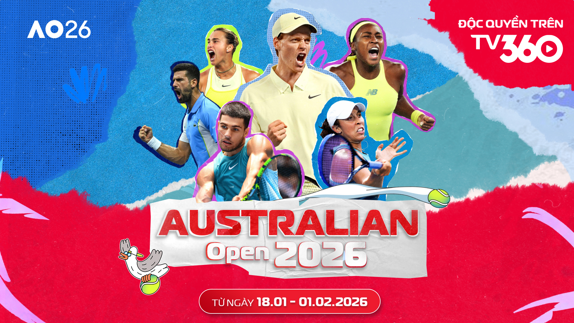 TV360 độc quyền đưa Grand Slam Australian Open đến khán giả Việt từ 2026 - 2029
