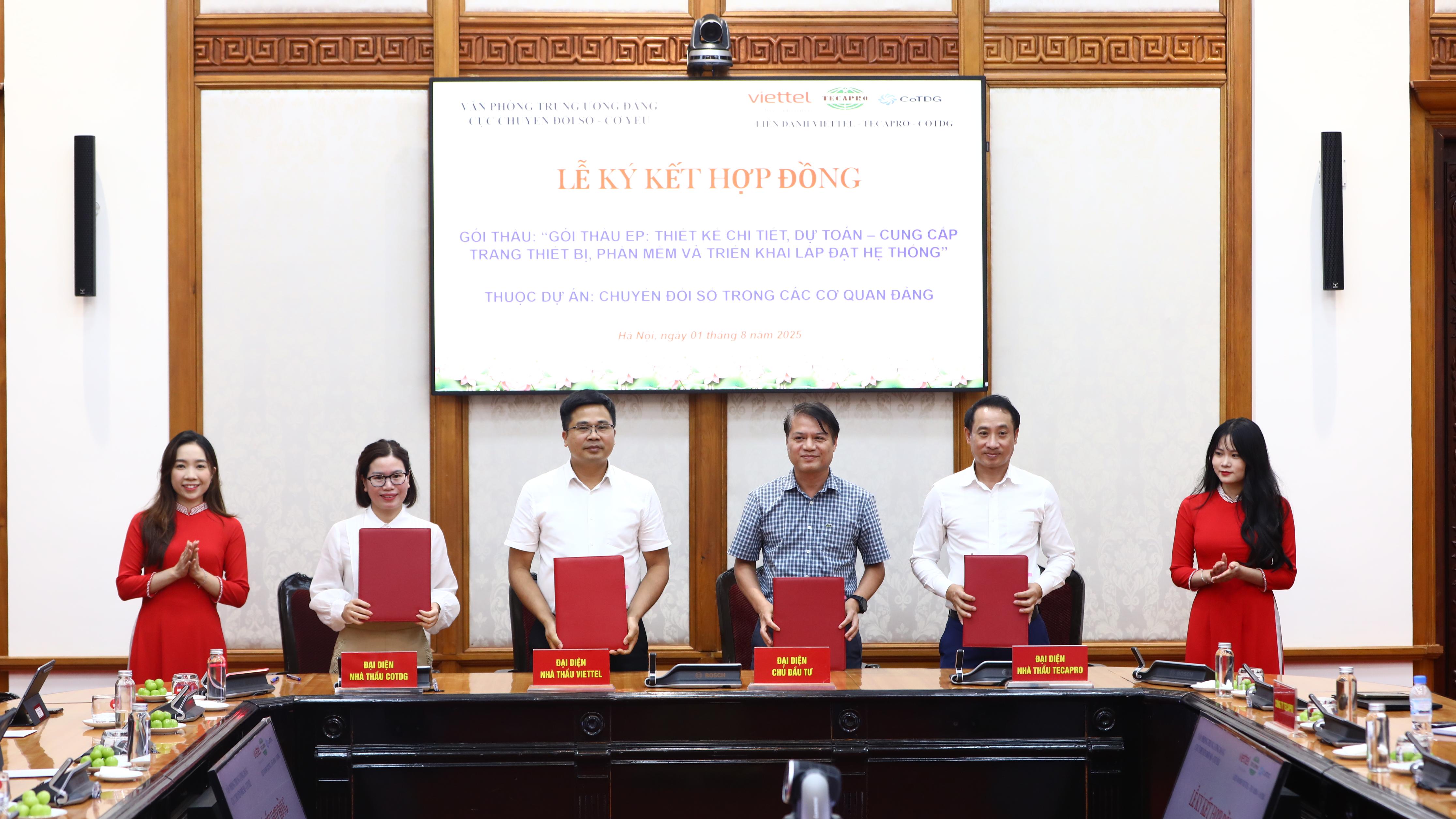 Viettel ký kết hợp đồng Gói thầu EP chuyển đổi số trong các cơ quan Đảng