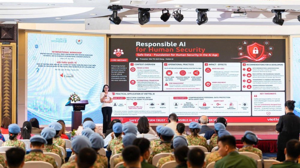 Người Viettel nói về dùng AI có trách nhiệm tại sự kiện của Cục Gìn giữ hoà bình