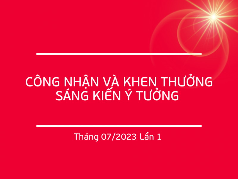 Trao thưởng 3 triệu đồng cho các sáng kiến ý tưởng tháng 7 lần thứ 1