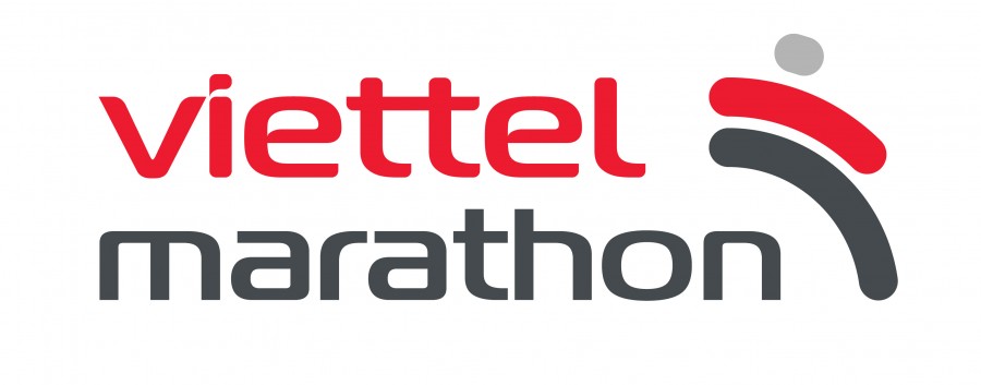 Logo Viettel Marathon với cụm chính là tên thương hiệu, kèm theo biểu tượng sáng tạo để tăng độ nhận diện cho thương hiệu.